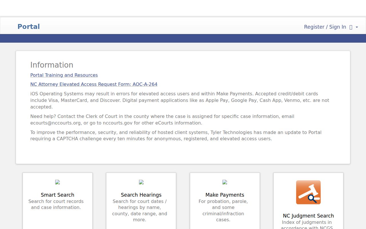 Johnston County people search eCourts party portal