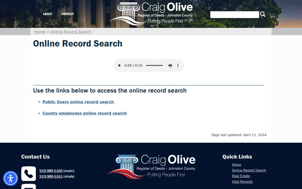 Johnston County people search Register of Deeds gateway